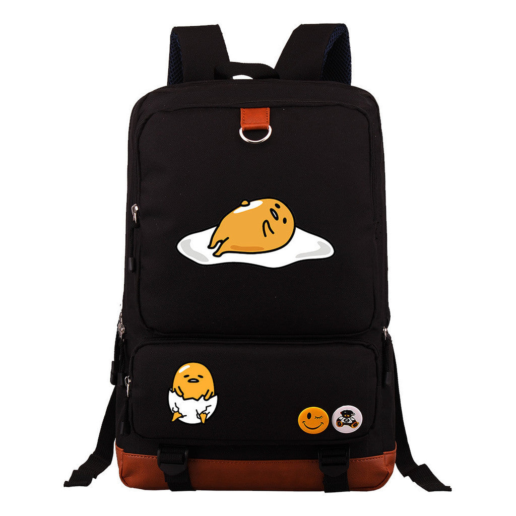 Cartoon Anime Lazy Egg Youth Student Backpack, Large Capacity Travel Bag, Boy's And Girl's Backpack