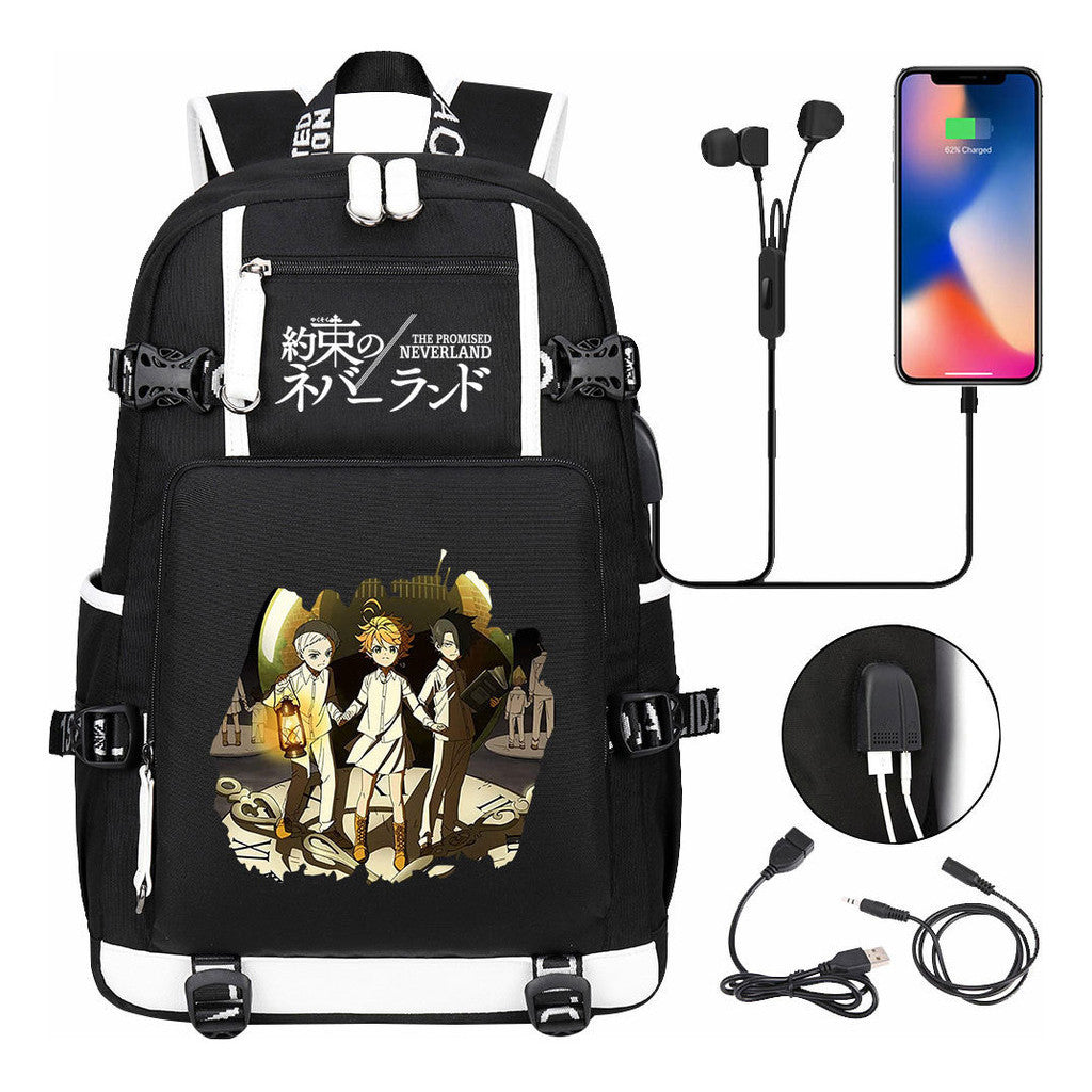 Promised Dream Island Usb Large Capacity Youth Student Backpack For Boys And Girls Leisure Travel Backpack