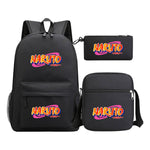 Anime Naruto Starry Sky Student School Bag Three Piece Set For Men And Women Backpack Set