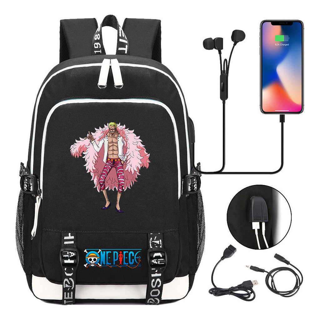 Anime Pirate Wang Lufei Youth Student School Bag Usb Men's And Women's Leisure Backpack