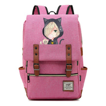 Yuri On The Ice Student Backpack, Men's And Women's Leisure Belt Buckle Backpack