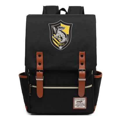 School Of Witchcraft And Wizardry Printed Youth Student School Bag Casual Belt Buckle Classic Backpack