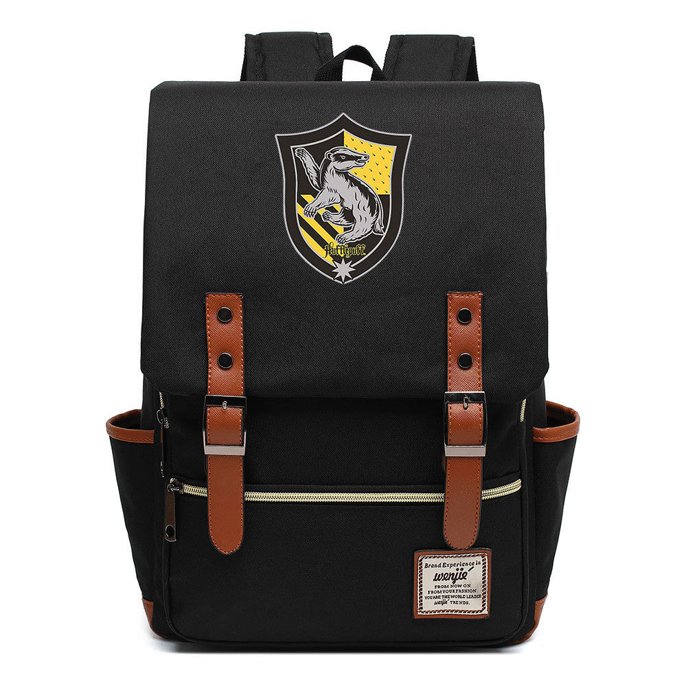School Of Witchcraft And Wizardry Printed Youth Student School Bag Casual Belt Buckle Classic Backpack