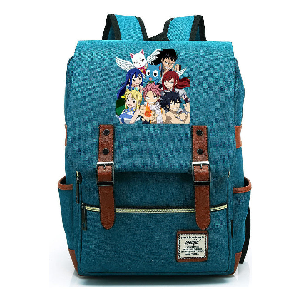 Printed Teenage Student Backpack For Men And Women With Casual Belt Buckle Classic Backpack 38*27*12.5cm