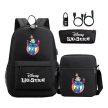 Interstellar Baby Stitch Usb Password Lock Youth Backpack 3-piece Set For Men And Women Backpacks