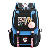 Comic Cartoon Fashion Usb Student Backpack Casual Woven Flap Backpack