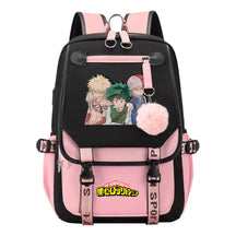 Comics My Heroes Academy Usb Youth Student Backpack Men's And Women's Leisure Ribbon Flip Backpack