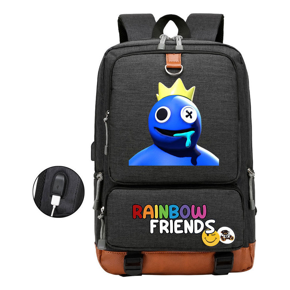 Rainbow Friend Usb Youth School Bag Leisure Travel Backpack