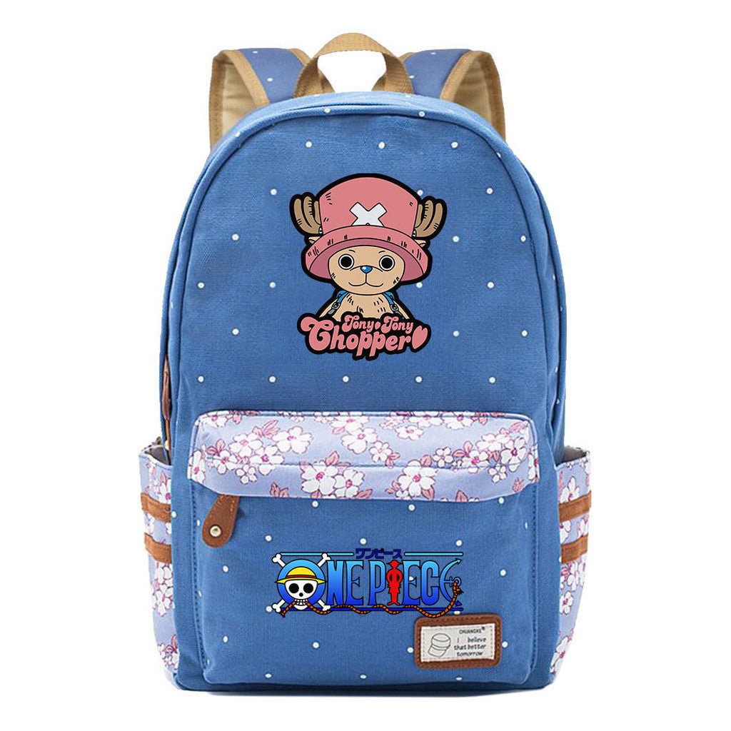Anime Pirate Wang Lufei Printed Student School Bag Fragmented Flower Leisure Backpack