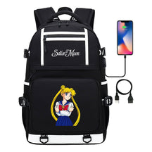Anime Beauty Girl Warrior Usb Youth Student School Bag Men's And Women's Backpack Leisure Travel Backpack