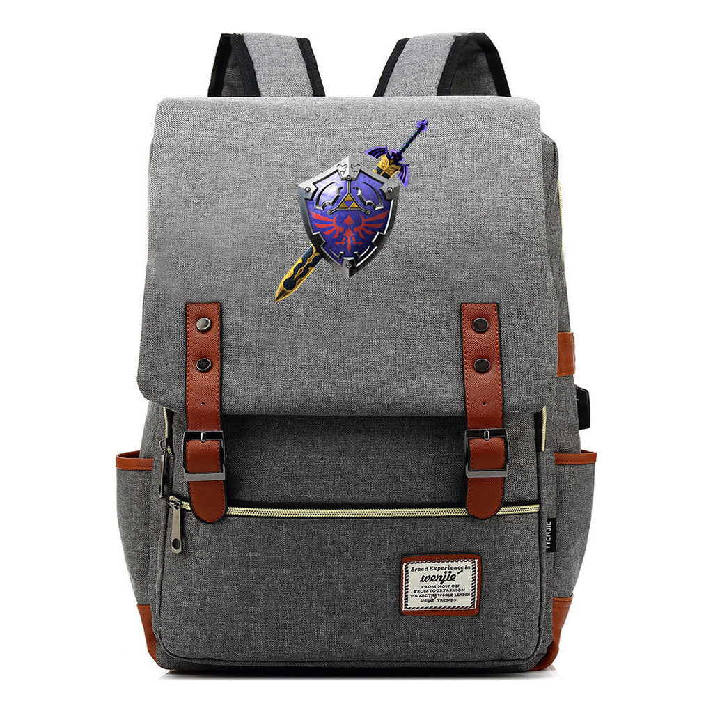 Printed Youth Student Backpack Usb Men's And Women's Casual Backpack