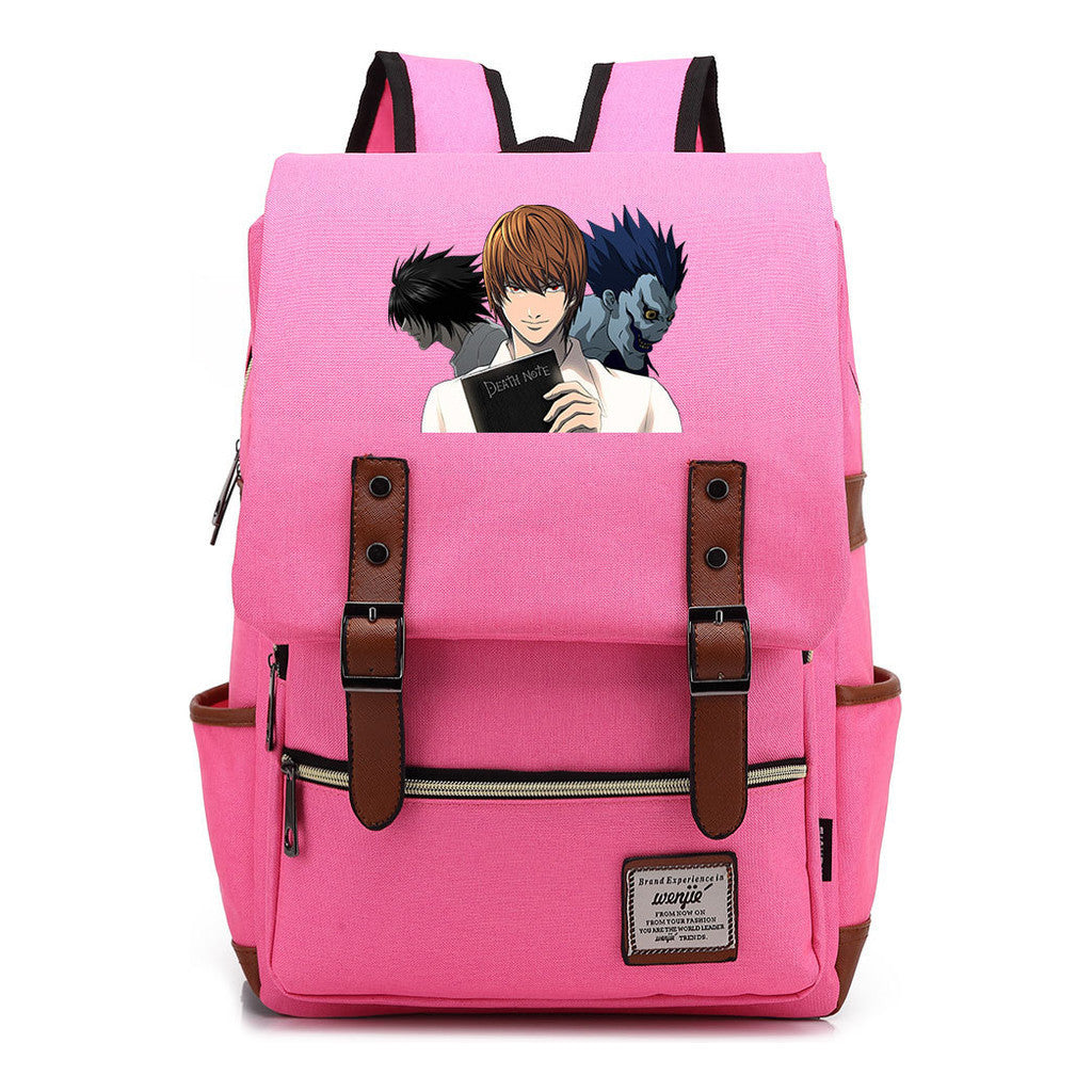 Manga Death Note Youth Student School Bag Men's And Women's Leisure Belt Buckle Backpack