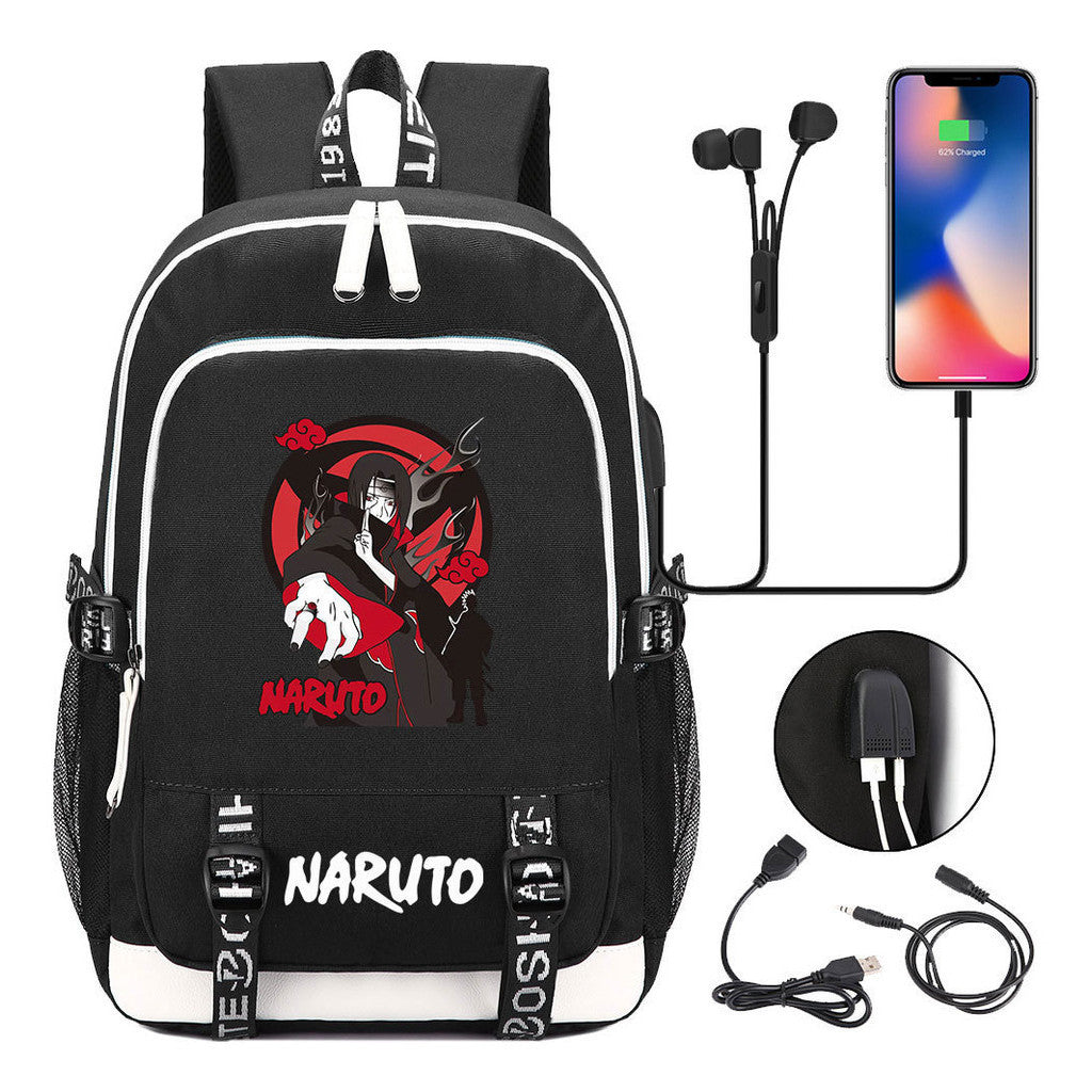 Naruto Student Backpack Usb Men's And Women's Casual Backpack