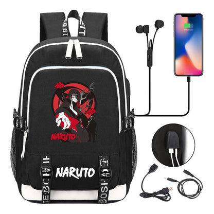 Naruto Student Backpack Usb Men's And Women's Casual Backpack