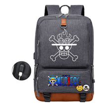Cartoon Pirate King Printed Usb Student Backpack Leisure Travel Backpack