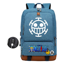 Cartoon Pirate King Printed Usb Student Backpack Leisure Travel Backpack