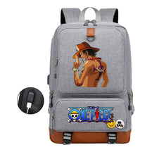 Cartoon Pirate King Print Usb Youth Backpack For Boys And Girls Leisure Travel Backpack