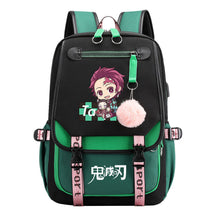 Cartoon Fashion Usb Youth School Bag For Boys And Girls Casual Ribbon Flip Backpack