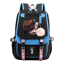 Cartoon Fashion Usb Youth School Bag For Boys And Girls Casual Ribbon Flip Backpack