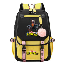 My Heroes Academy Usb Youth Student Backpack With Casual Woven Strap Flip Back Backpack