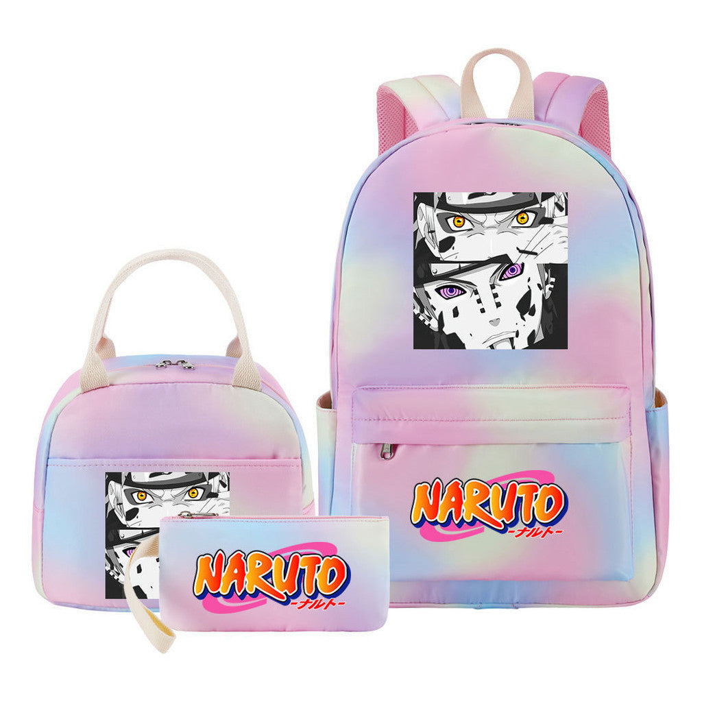 Naruto Student Girl Backpack Lunch Bag Three Piece Set Backpack Set