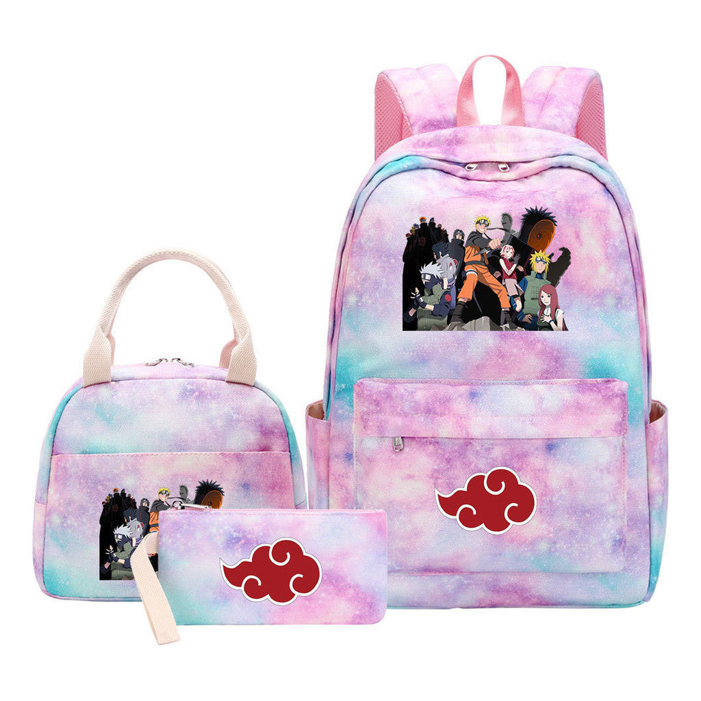 Naruto Girls School Bag Lunch Bag Three Piece Set Backpack Set