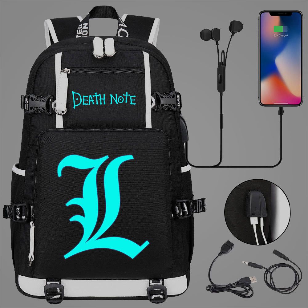 Death Note Usb Youth Student Backpack Leisure Travel Backpack