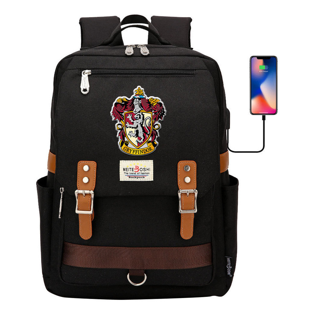 Usb Magnetic Buckle Student Backpack For Men And Women, Youth Leisure Backpack