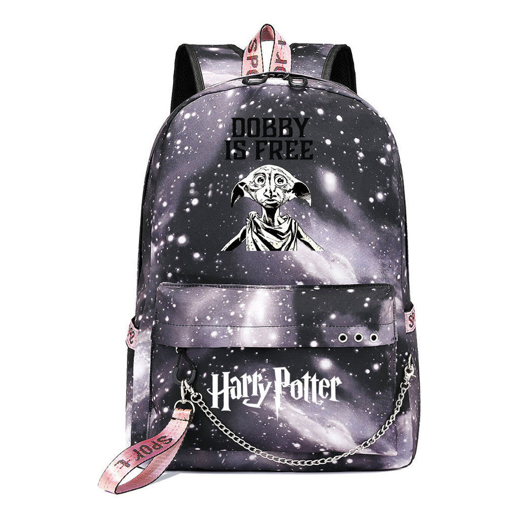 School Of Witchcraft And Wizardry Badge Usb Youth Student Backpack For Men And Women's Leisure Travel Backpack