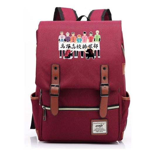 Volleyball Youth Printed Youth Student School Bag Men's And Women's Leisure Belt Buckle Classic Backpack