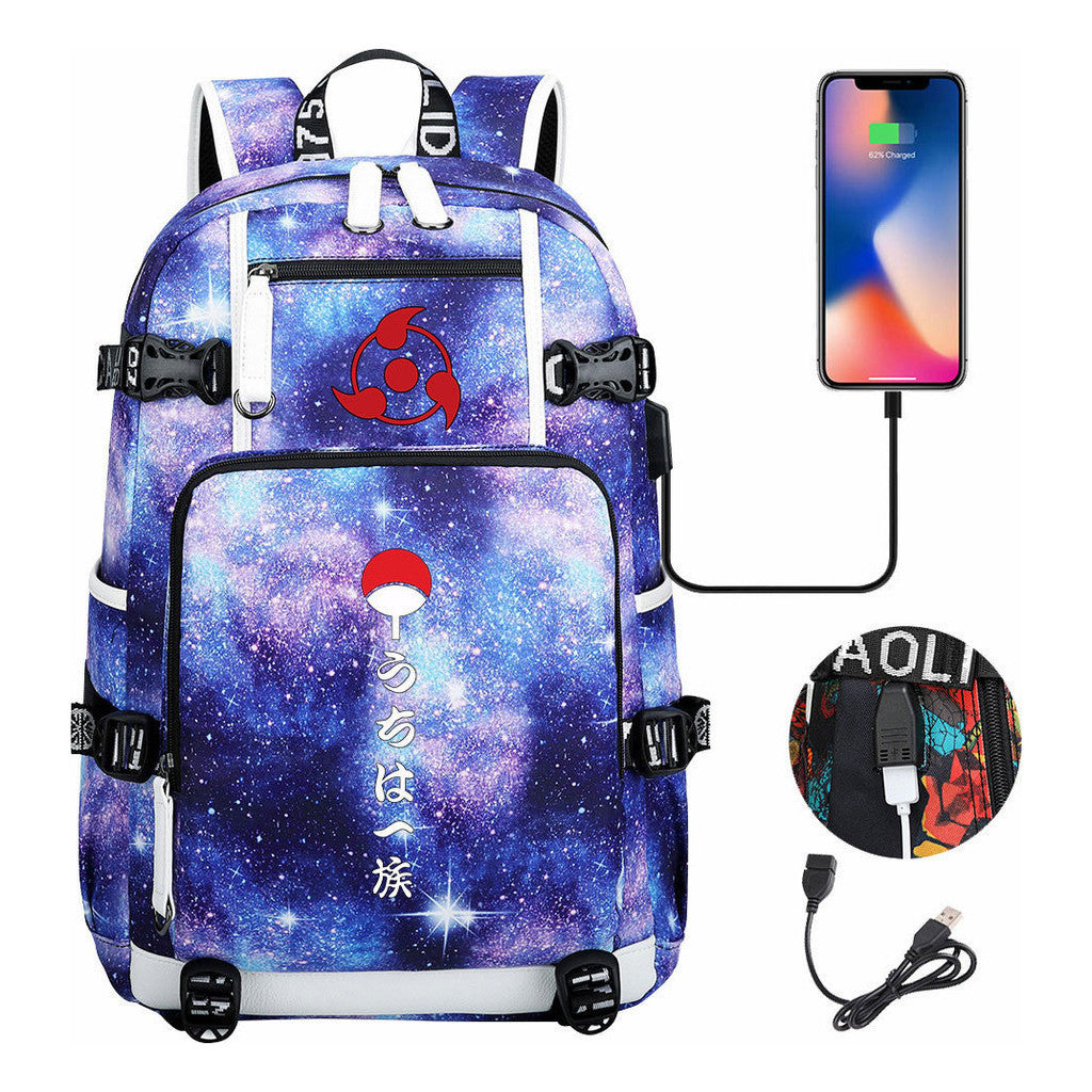 Naruto Usb Youth Student Backpack For Men And Women Leisure Travel Backpack