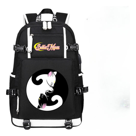 Beautiful Girl Warrior Usb Youth Student School Bag Travel Backpack