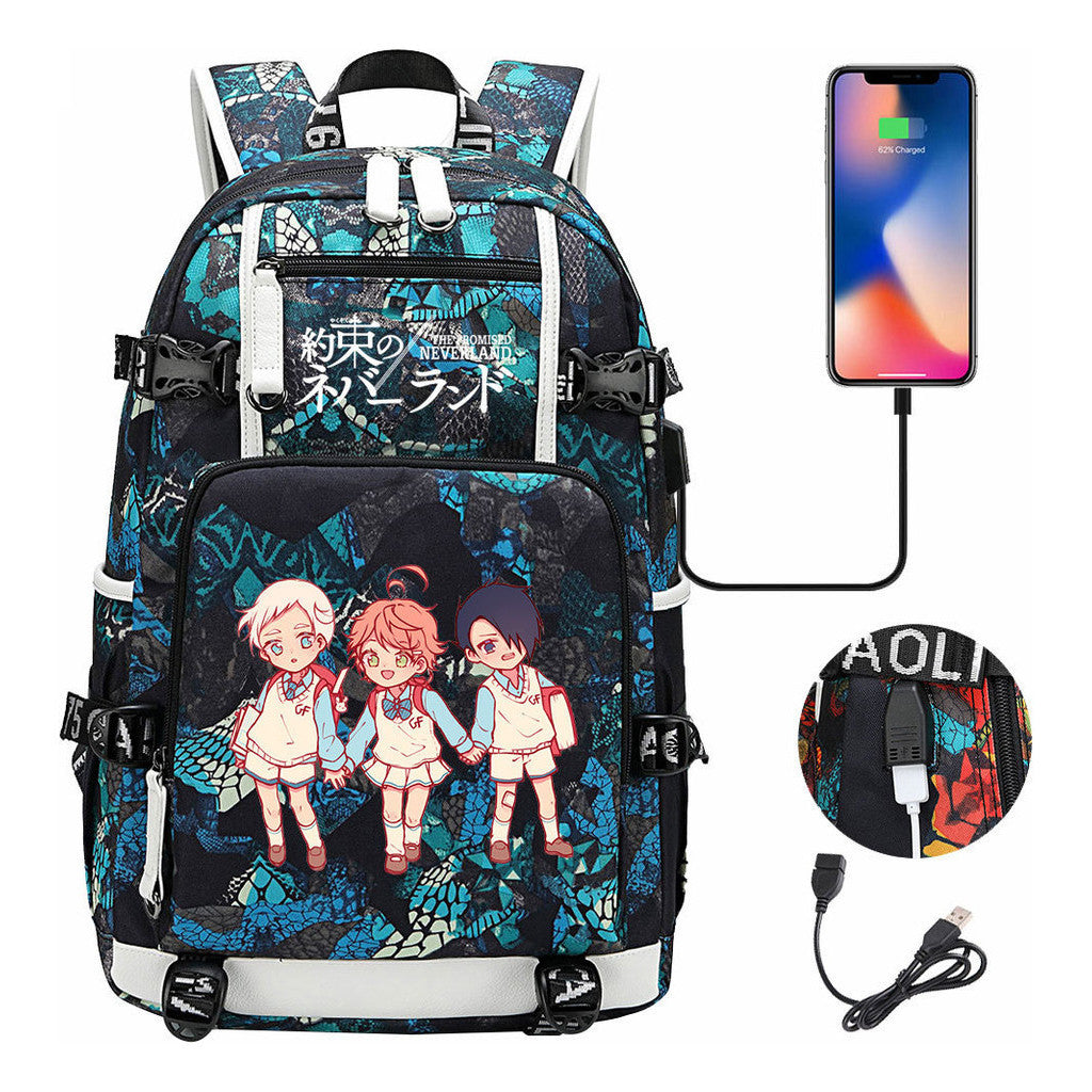 Promised Dream Island Usb Large Capacity Student Backpack Leisure Travel Backpack