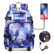 The Giant Of Manga Attack Usb Youth Student Backpack For Men And Women's Leisure Travel Backpack