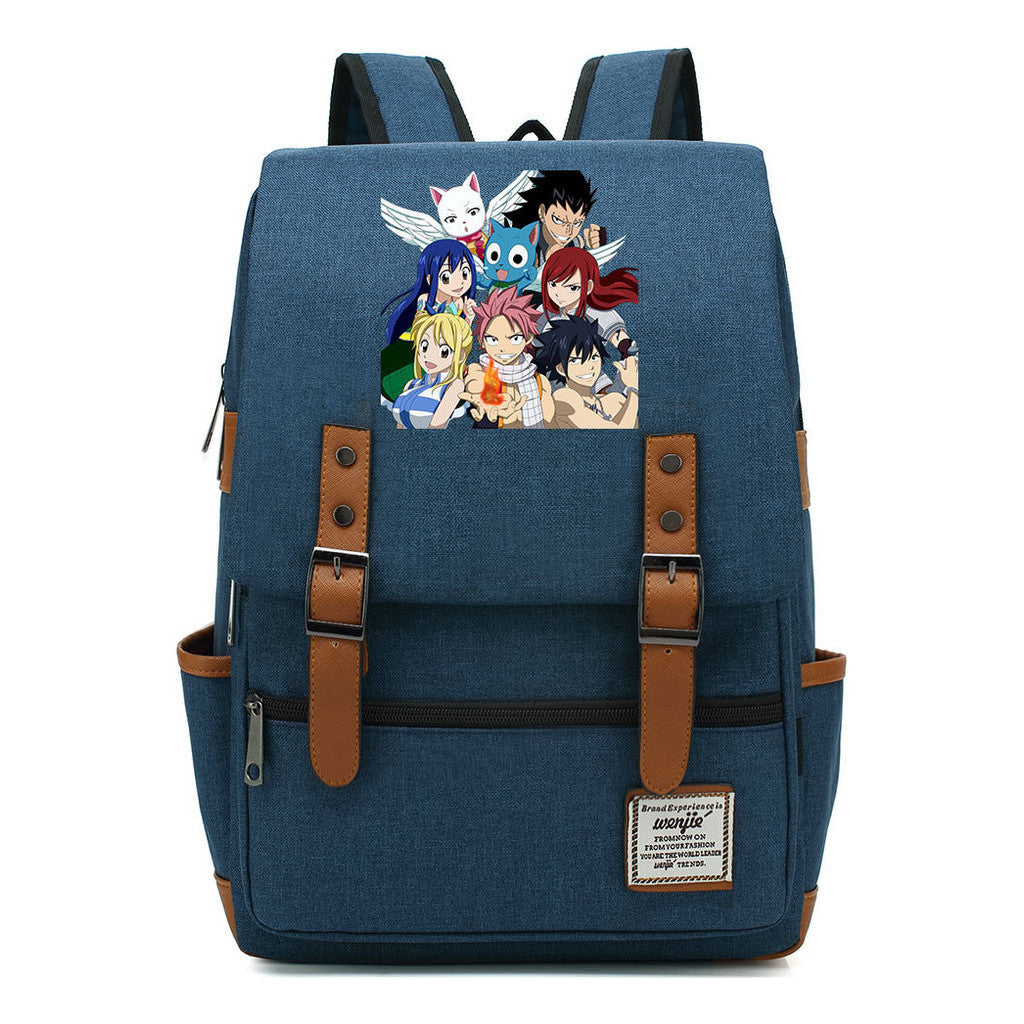 Printed Teenage Student Backpack For Men And Women With Casual Belt Buckle Classic Backpack 38*27*12.5cm