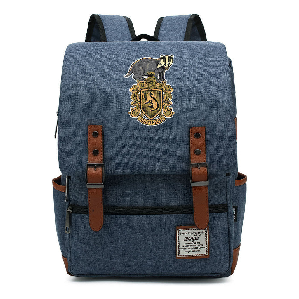 Printed Youth Student School Bag Casual Belt Buckle Classic Backpack 38*27*12.5cm