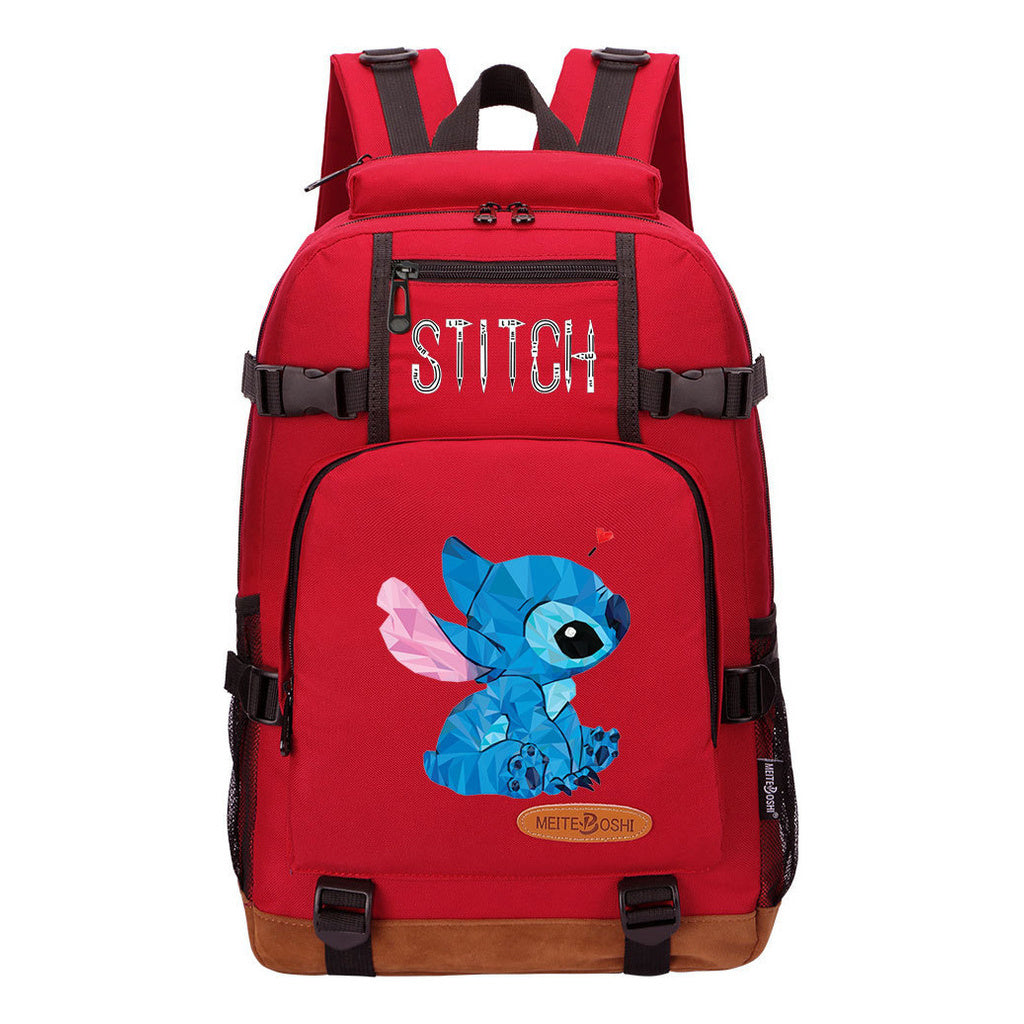 Interstellar Baby Stitch Printed Youth Student Backpack Boys and Girls Backpack