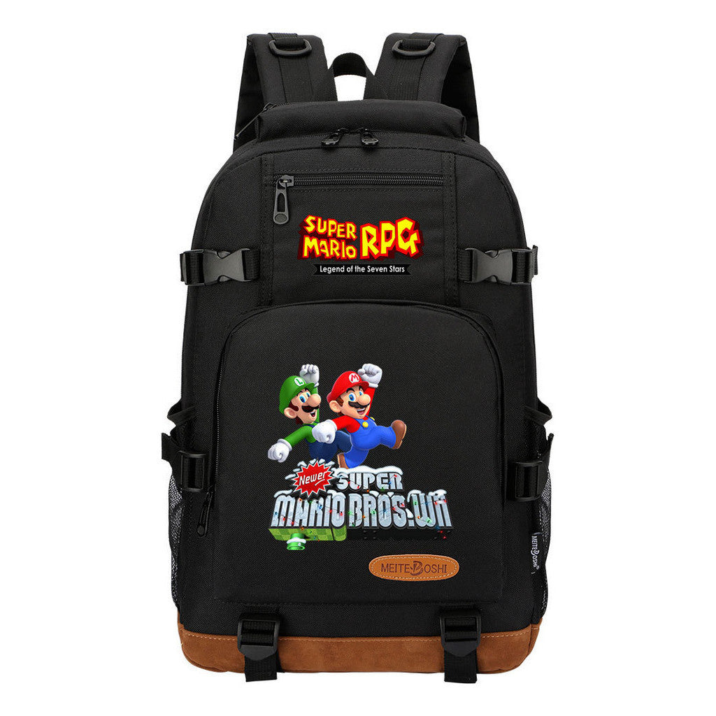 Super Mario Printed Teenage Student Backpack For Men And Women's Leisure Travel Backpack