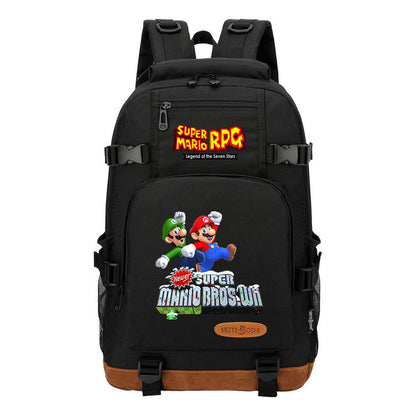 Super Mario Printed Teenage Student Backpack For Men And Women's Leisure Travel Backpack