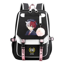 My Heroes Academy Usb Youth Student Backpack For Boys And Girls, Casual Woven Strap Flip Back Backpack