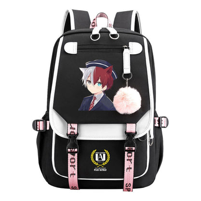 My Heroes Academy Usb Youth Student Backpack For Boys And Girls, Casual Woven Strap Flip Back Backpack