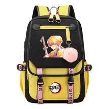 Cartoon Fashion Usb Youth Student Backpack Boy's And Girl's Leisure Ribbon Flip Backpack