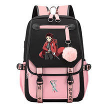 Comic Cartoon Fashion Usb Student Backpack Casual Woven Flap Backpack