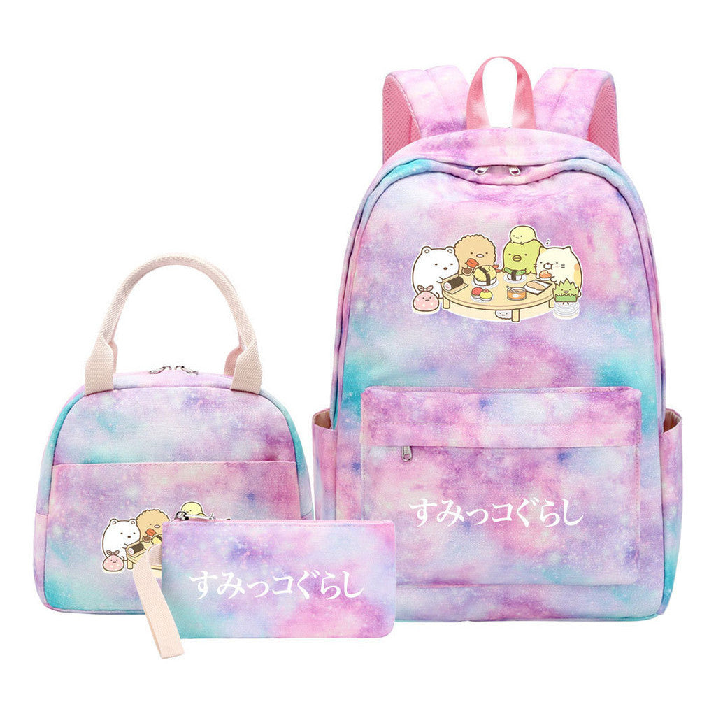 Corner Biology Student School Bag Lunch Bag Three Piece Set Backpack Set