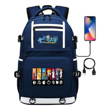 Seven Major Crimes In Comics, Printed Usb Youth Student Backpack, Men's And Women's Leisure Travel Backpack