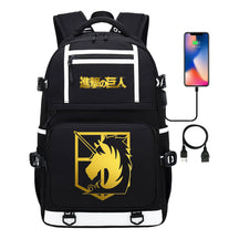 Golden Attack Giant Print Usb Youth Student Backpack Men's And Women's Backpack Leisure Travel Backpack