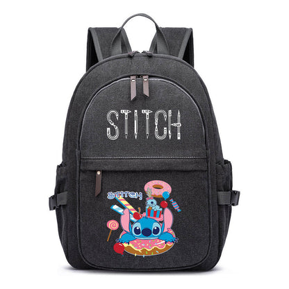 Anime Star Baby Stitch Printed Youth Student Backpack For Men And Women With Casual Woven Straps Backpack