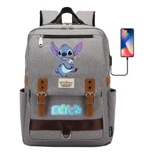 Anime Star Baby Stitch Printed Youth Student School Bag Casual Magnetic Buckle Backpack