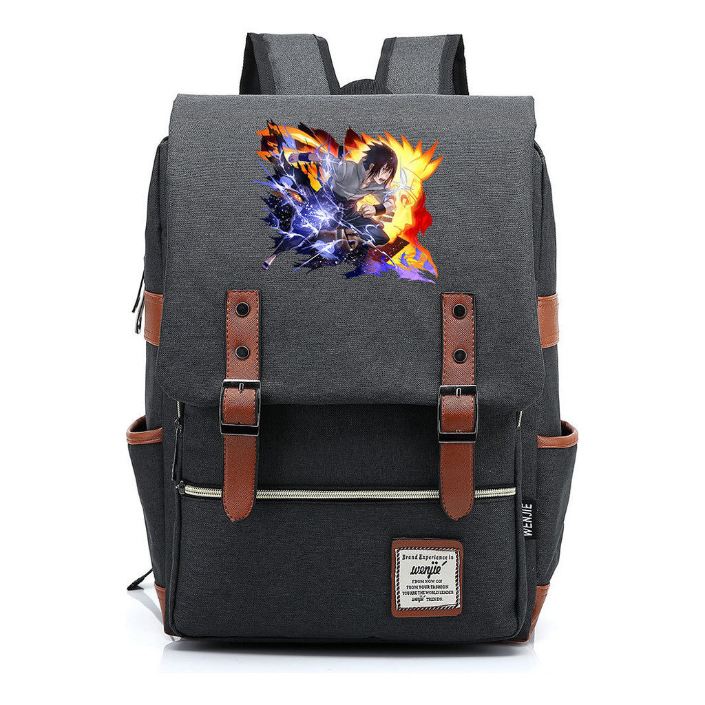 Naruto Printed Student Backpack For Men And Women, Casual Belt Buckle, Classic Backpack