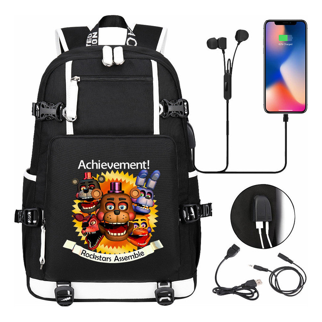 Toy Bear Game Usb Large Capacity Youth Student School Bag Leisure Travel Backpack